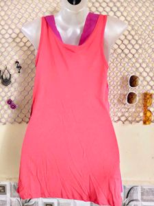 Pink &amp; Coral Tiered Bow Tank Top