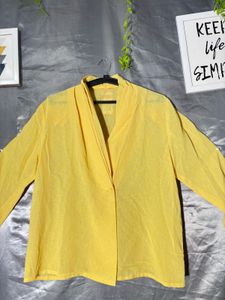 Chic Yellow Long Sleeve Blouse