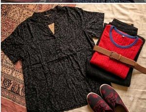 Stylish Black Printed Top