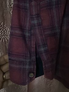 Men's Burgundy Plaid Flannel Shirt