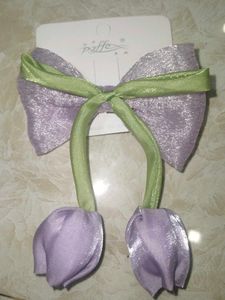 Cute Purple Bow with Flower Dangles