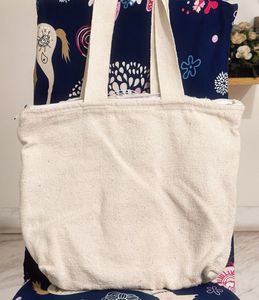 Textured Hand-Made Cream Tote Bag