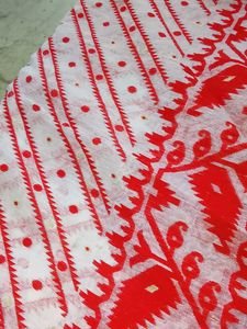 Women saree trendy , red and white