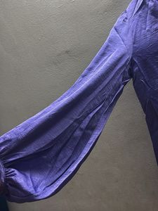 Flowy V-Neck Purple Tunic Top