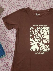 Brown "Nature" Graphic T-Shirt