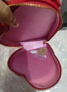 Red Heart Shaped Clutch Bag