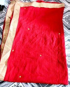Red gown with Gold Border