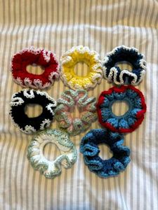 Handmade Crochet Scrunchies Set