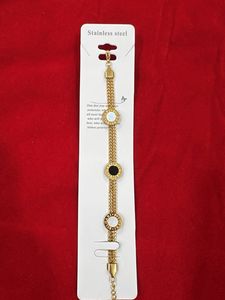 Elegant Gold Tone Stainless Steel Bracelet