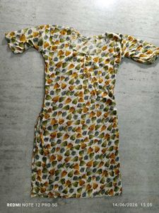 Leaf Print Cotton Kurta