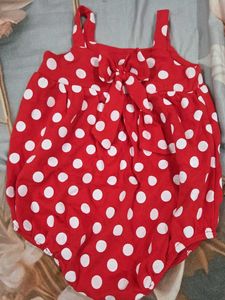 Cute Red Polka Dot Baby Romper