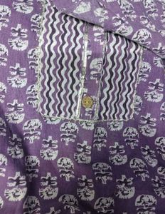 Purple Printed Kurta Set