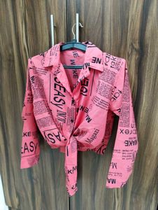 Chic Graphic Print Button-Up Shirt