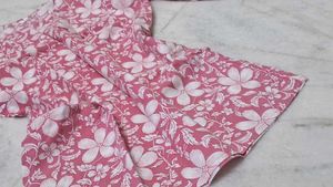 Pink Floral Print Kurta