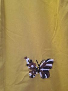 Vibrant Lime Yellow Top with Butterfly Embroidery