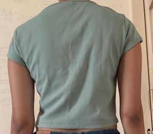 flattering sage green crop top