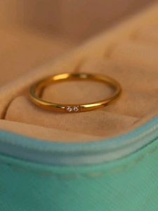 Stackable Gold Rings with Diamonds