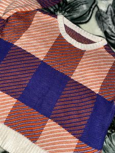Colorful Plaid Knit Sweater