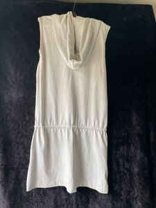 Minimalist Sleeveless Drawstring Waist Dress