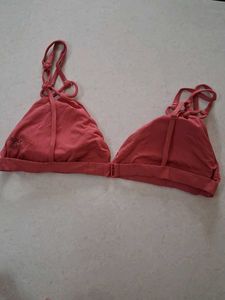 L Stylish Coral Bikini Top