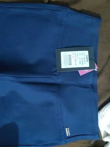 Flared Navy Blue Pants with Zippers