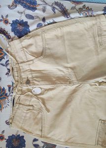 savana Trendy Beige Cargo Pants
