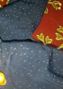 Dark Blue Front Open Abaya Length 49-50 inches