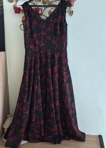 Beautiful Rare Black And Red Gown Dress