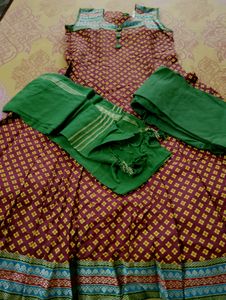 New Mangalagiri Cotton Anarkali Set