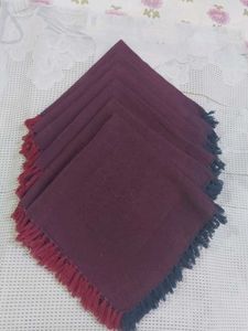 Cotton Napkins with fringe for Dining Table ( Set