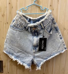 BRAND NEW Washed Denim Frayed Shorts