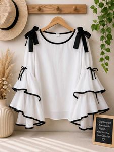 Chic White Bell Sleeve Top