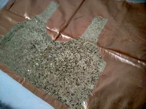 Sequence  Both Side Work Golden Blouse Piece