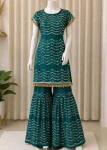 Green Sharara Suit with Dupatta