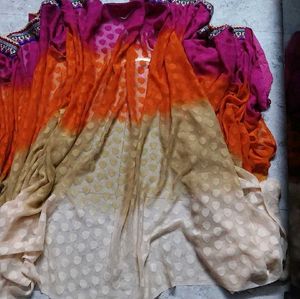 Vibrant Ombre Patterned Saree