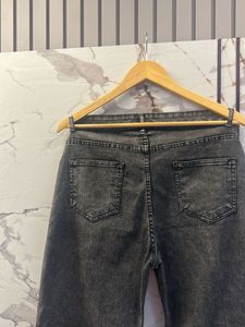 Gray High west Wide Leg Jeans Waist-28