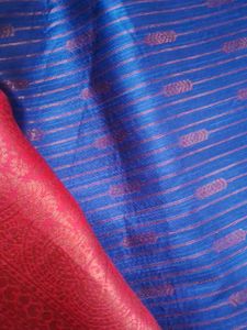 Only Half an Hour Used Blue &amp; Red Silk Saree