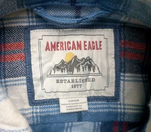 American Eagle Plaid Flannel Shirt for winter