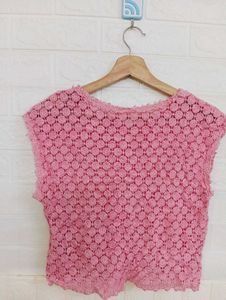 Elegant Pink Crochet Top