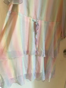 Pastel Rainbow One Shoulder Dress