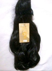 Black long Hair Wig attached Clutch