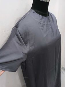 h&amp;mChic Grey Shift Dsatin dress
