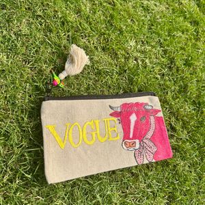 Unique Vogue Cow Pouch with parrot tassel