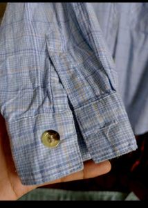 Blue Plaid Button-Up Shirt