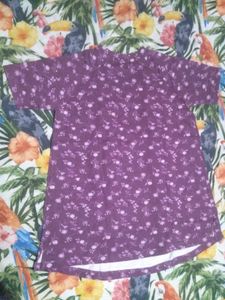 Charming Purple Floral Print T-Shirt