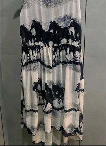 Flowy Horse Print Midi Dress