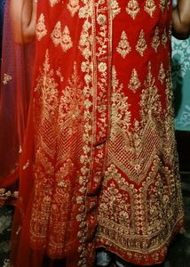 Red &amp; Gold Embellished Sari Blouse