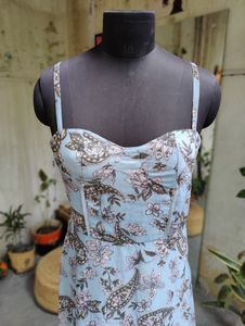MagreFloral Print Dress High-Low Dres