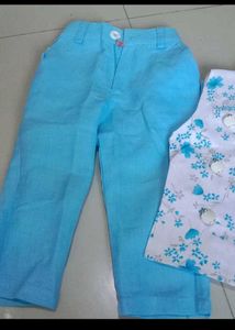 Boys Blue Floral Kurta Set