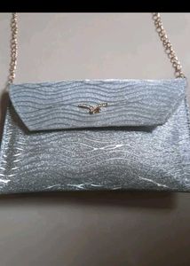 Sparkly Silver Evening Clutch